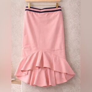 7th Avenue Size 8 Pink Skirt w/ Navy Detail, NWOT